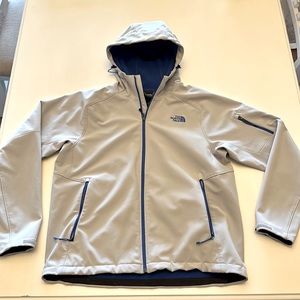 Mens The North Face White/Blue Fleece Inside Durable Water Repellant Coat XL
